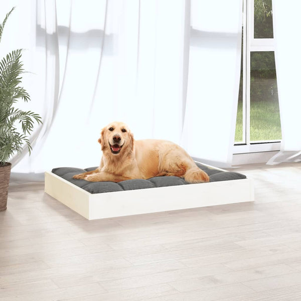 Hundebett Weiß Kiefernholz 71,5x54 cm