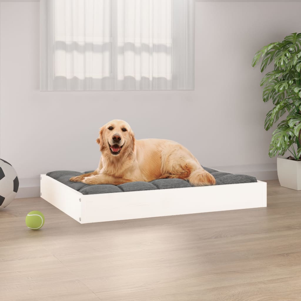 Hundebett Weiß Kiefernholz 71,5x54 cm