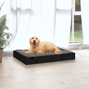Schwarzes Hundebett aus Kiefernholz 71,5x54 cm