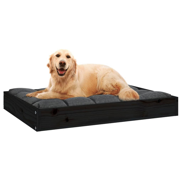Schwarzes Hundebett aus Kiefernholz 71,5x54 cm