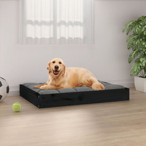 Schwarzes Hundebett aus Kiefernholz 71,5x54 cm