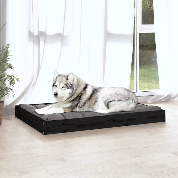 Schwarzes Hundebett aus Kiefernholz, 101,5 cm