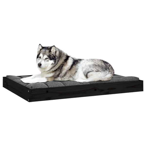 Schwarzes Hundebett aus Kiefernholz, 101,5 cm