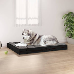 Schwarzes Hundebett aus Kiefernholz, 101,5 cm