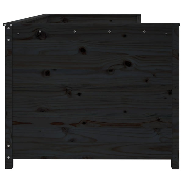 Schwarzes Tagesbett 90x200 cm Kiefer Massivholz