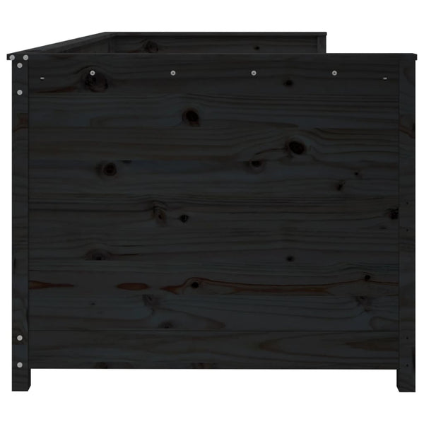 Schwarzes Tagesbett 75x190 cm Kiefer Massivholz