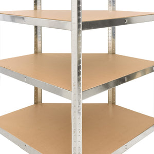 Eckregal mit 4 Böden Silbern Stahl & Holzwerkstoff