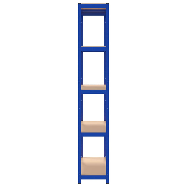 Regale mit 5 Böden 3 Stk. Blau Stahl & Holzwerkstoff