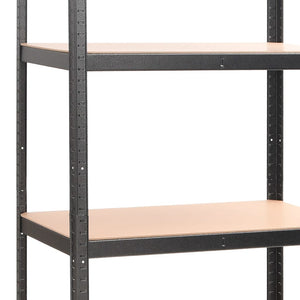 Schwerlastregal mit 5 Böden Grau Stahl & Holzwerkstoff
