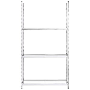 Reifenregale mit 3 Böden 2 Stk. Silbern 110x40x200 cm Stahl