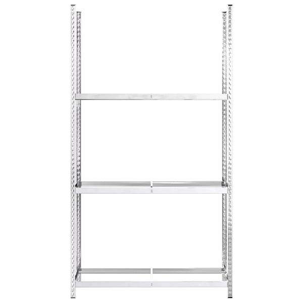 Reifenregale mit 3 Böden 2 Stk. Silbern 110x40x200 cm Stahl