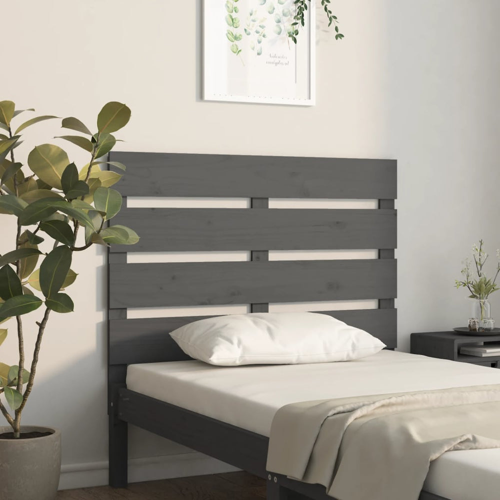 vidaXL Tête de lit gris 100x3x80 cm Bois de pin massif