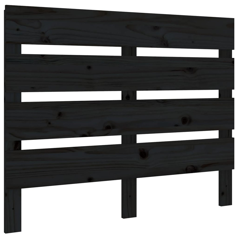 Schwarzes Bett Kopfteil 100 cm Kiefer Massivholz