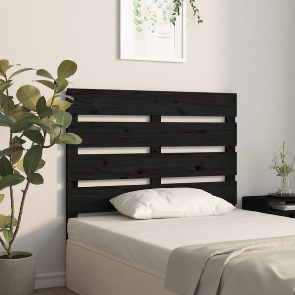 Schwarzes Bett Kopfteil 100 cm Kiefer Massivholz