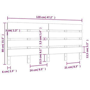 Weißes Kopfteil 120cm Kiefer Massivholz