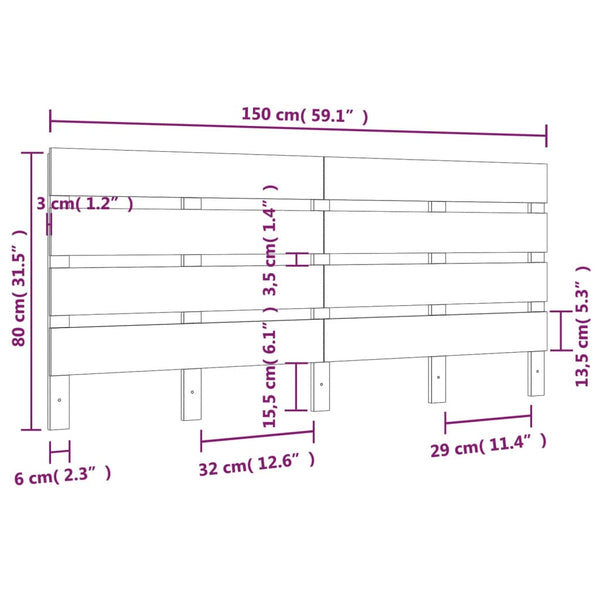 Massivholz Kopfteil Kiefer 150 cm