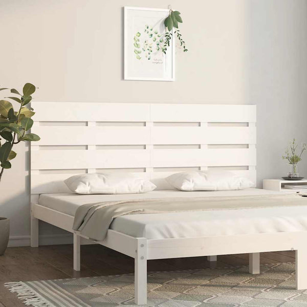 Weißes Kopfteil 180 cm Kiefer Massivholz