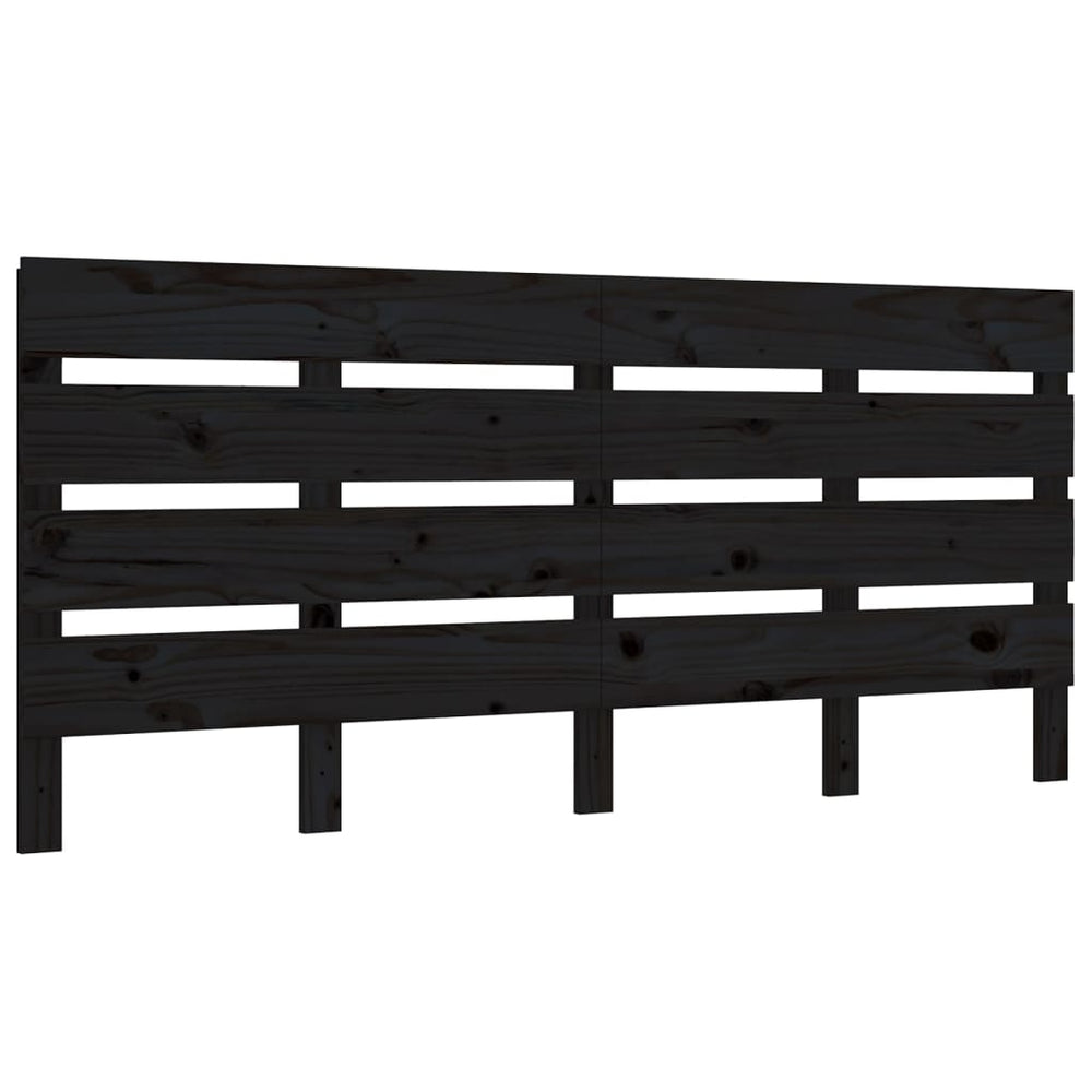 Schwarzes Kopfteil 180 cm Kiefer Massivholz