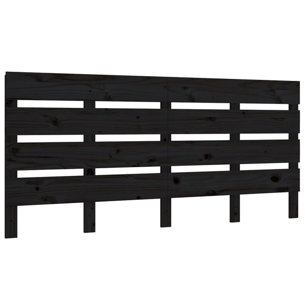 Schwarzes Kopfteil 180 cm Kiefer Massivholz