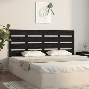 Schwarzes Kopfteil 180 cm Kiefer Massivholz
