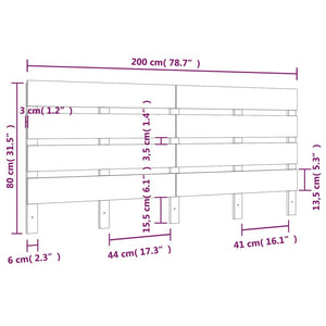 Weißes Kopfteil 200 cm Kiefer Massivholz