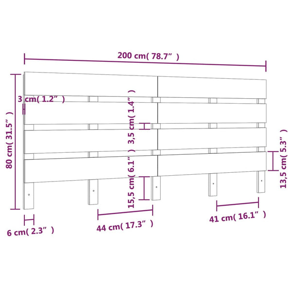 Weißes Kopfteil 200 cm Kiefer Massivholz