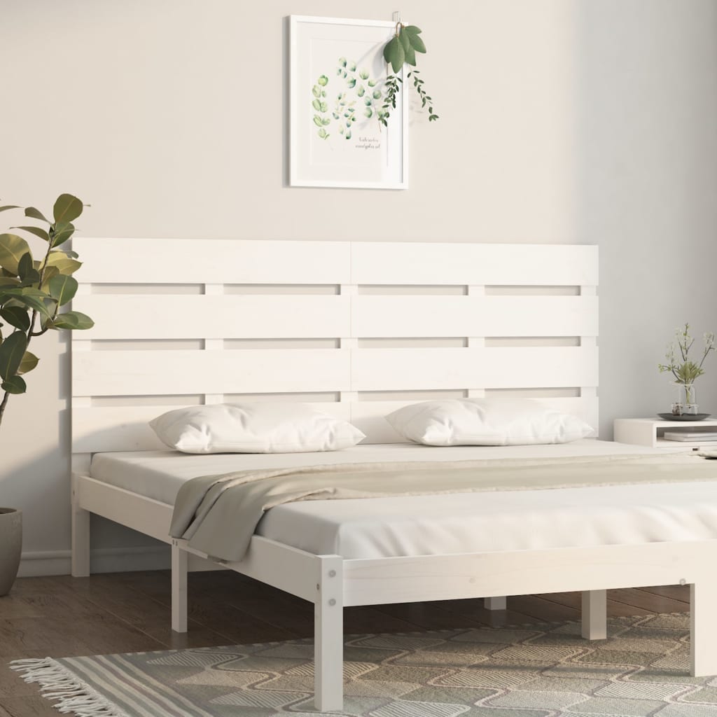 Weißes Kopfteil 135cm Kiefer Massivholz