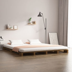 Palettenbett Honigbraun 120x200 cm Kiefer Massivholz