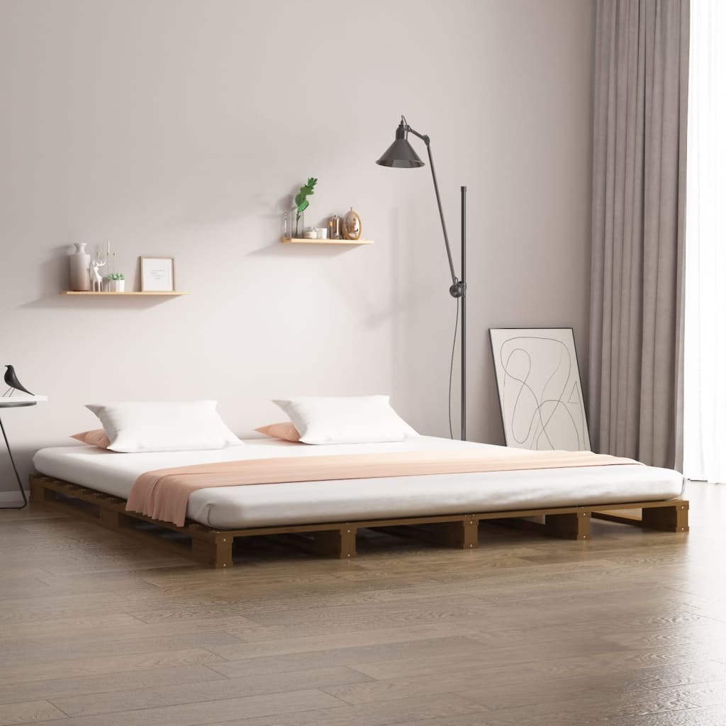 Palettenbett Honigbraun 120x200 cm Kiefer Massivholz
