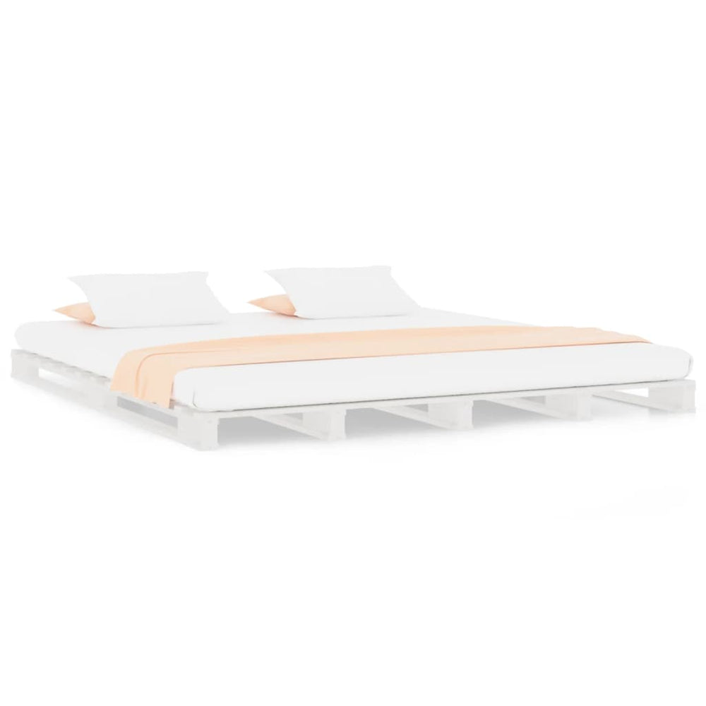 vidaXL Lit palette blanc 140x200 cm en pin massif