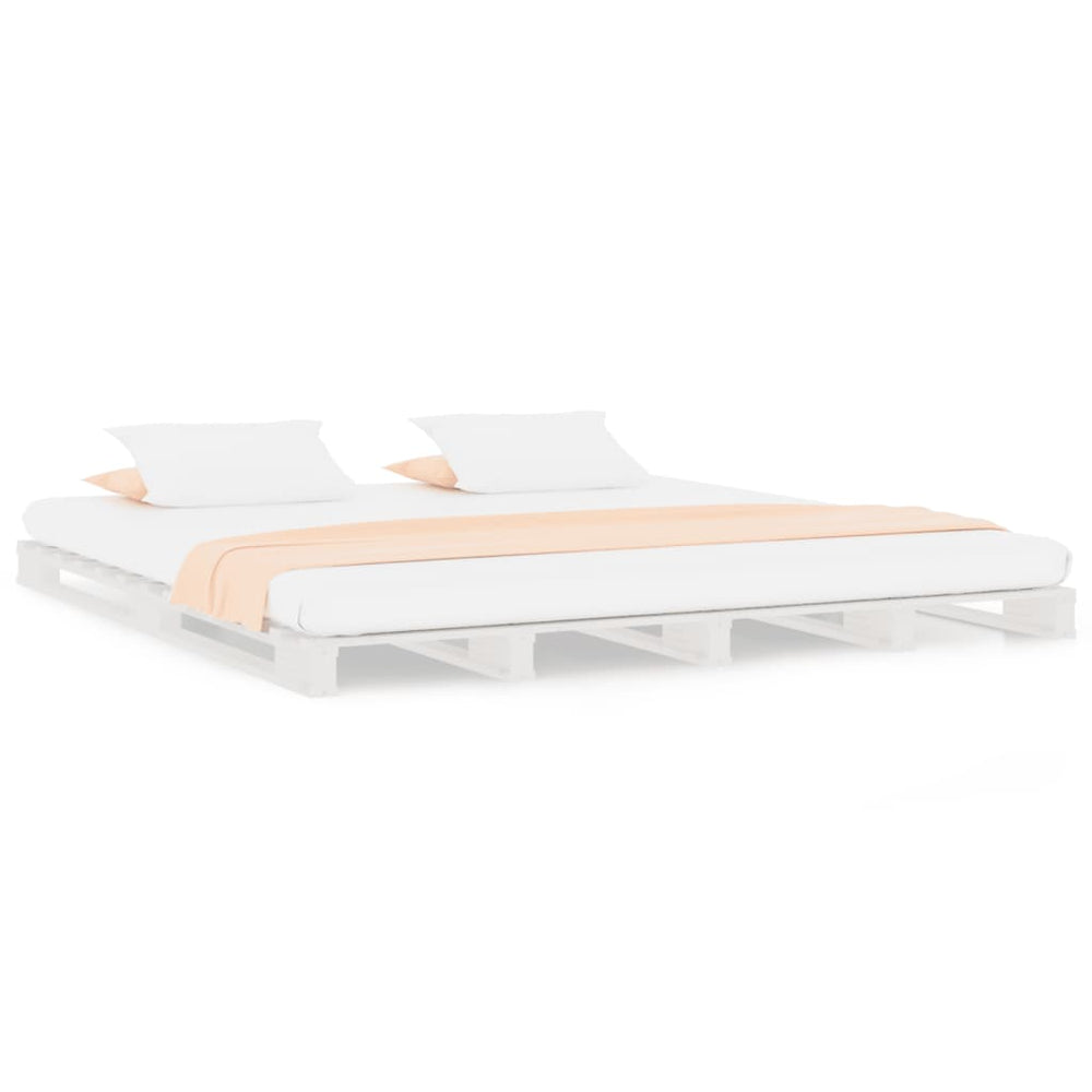 vidaXL Lit palette blanc 180x200 cm Bois massif