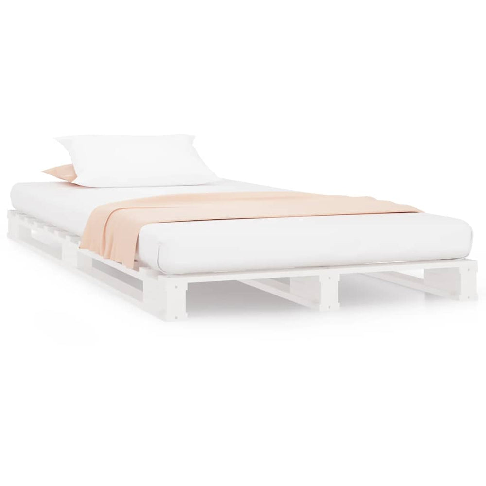 vidaXL Lit palette blanc 90x190 cm pin massif