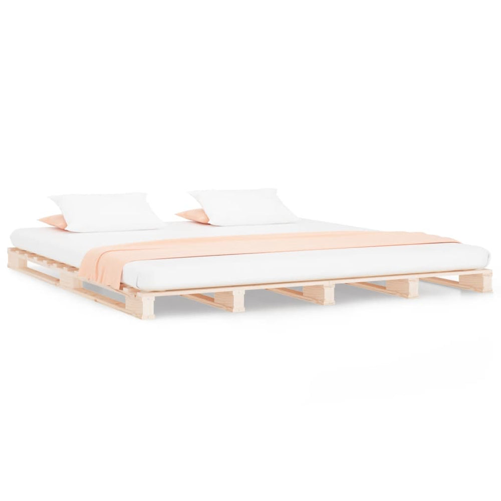 vidaXL Lit palette 135x190 cm en pin massif