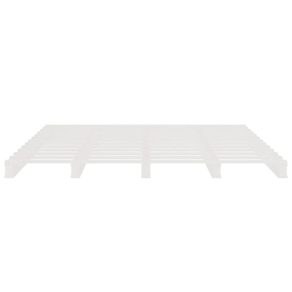 Palettenbett Weiß 135x190 cm Kiefer Massivholz