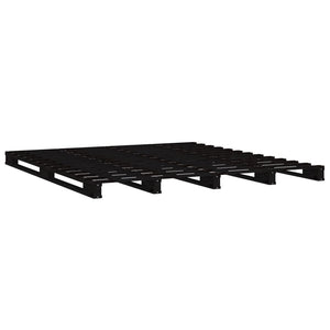 Schwarzes Palettenbett 135x190 cm Kiefernholz