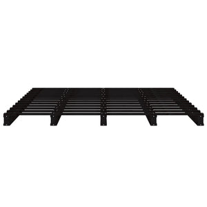 Schwarzes Palettenbett 135x190 cm Kiefernholz