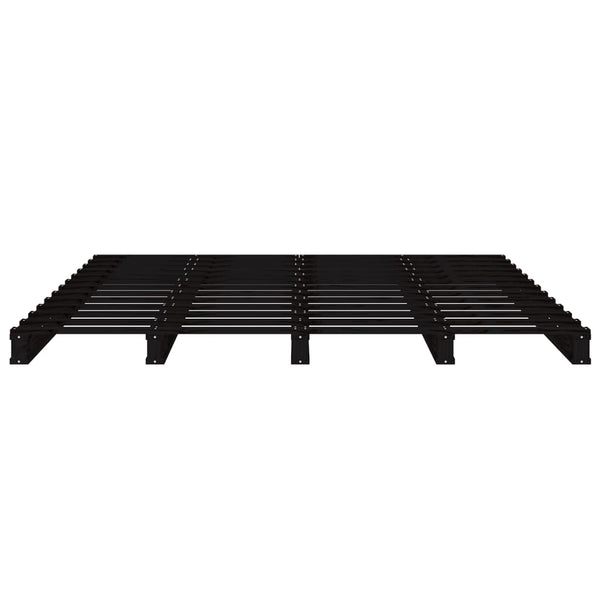 Schwarzes Palettenbett 135x190 cm Kiefernholz