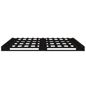Schwarzes Palettenbett 140x190 cm Kiefernholz