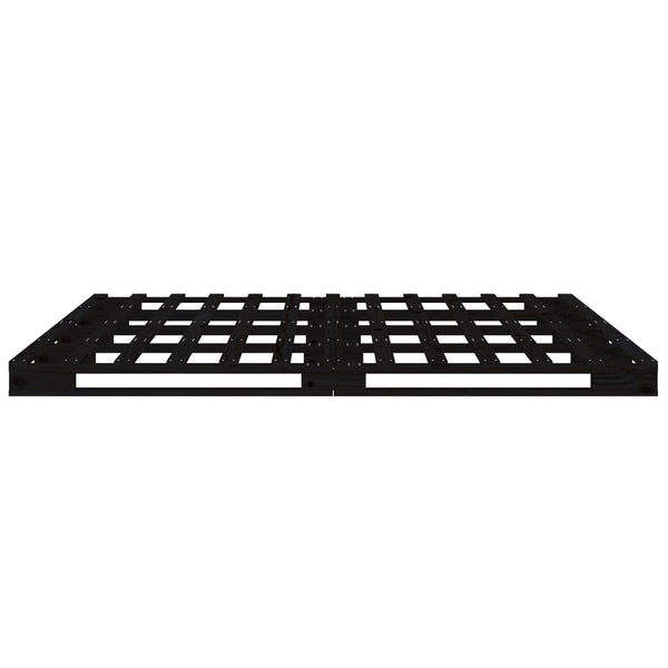 Schwarzes Palettenbett 140x190 cm Kiefernholz