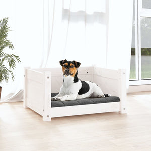 Weißes Hundebett aus Kiefernholz