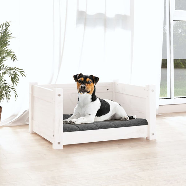 Weißes Hundebett aus Kiefernholz