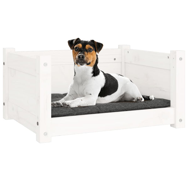 Weißes Hundebett aus Kiefernholz