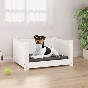 Weißes Hundebett aus Kiefernholz