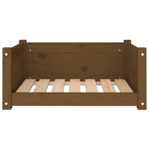 Hundebett Honigbraun Kiefer Massivholz 65,5x50,5 cm