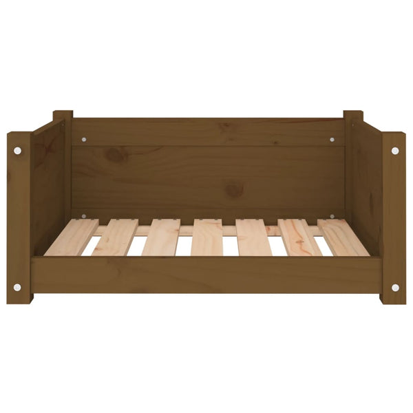 Hundebett Honigbraun Kiefer Massivholz 65,5x50,5 cm