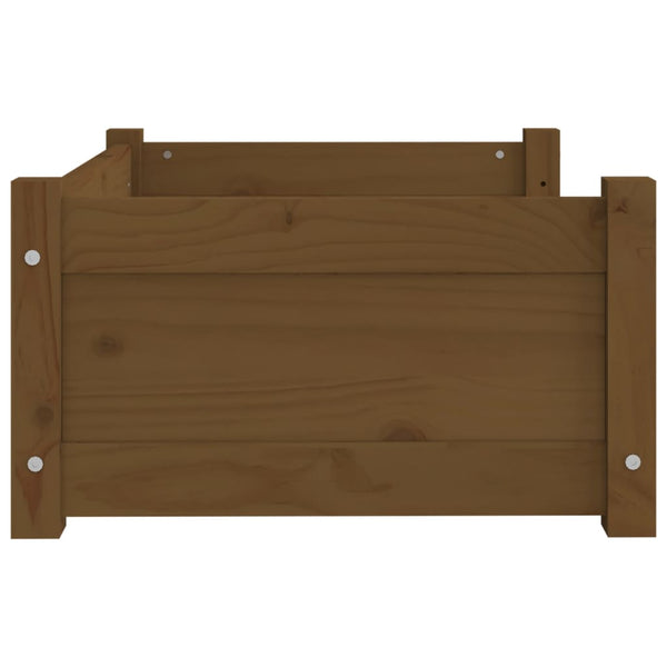 Hundebett Honigbraun Kiefer Massivholz 65,5x50,5 cm