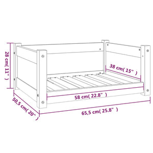 Hundebett Honigbraun Kiefer Massivholz 65,5x50,5 cm