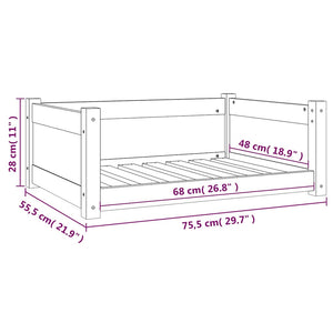 Hundebett Kiefernholz 75,5x55,5x28cm