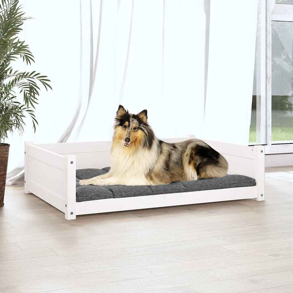 Weißes Hundebett aus Kiefernholz, 95,5 cm