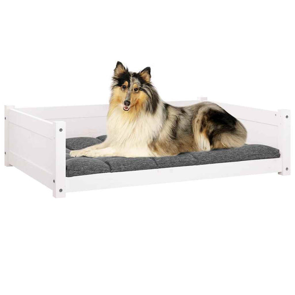 Weißes Hundebett aus Kiefernholz, 95,5 cm